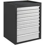 Proregal Schubladenschrank Kobra mit 8 Schubladen HxBxT 90x71x55cm | Anthrazitgrau/Lichtgrau