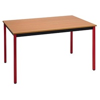 Sodematub Mehrzwecktisch buche, rot rechteckig, Vierkantrohr rot, 160,0 x