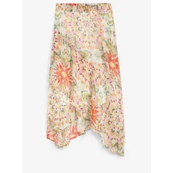 bonprix Chiffon Stufenrock, weiß, 42