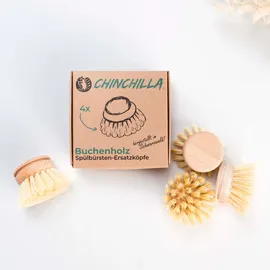 Chinchilla Spülbürste Wechselköpfe 4 St. Beige