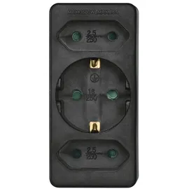 Hama Mehrfachsteckdose 3-fach Schwarz 1 St.