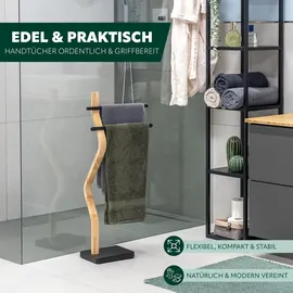 ELUNO Stand-Handtuchhalter freistehend Schwarz