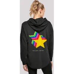 Kapuzenpullover F4NT4STIC "SIlvester Party Happy People Only", Damen, Gr. XS, schwarz, Obermaterial: 100% Baumwolle, casual, oversize, Langarm, Pullover, Print