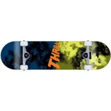 Thrill Skateboard Complete - Smoke - Größe 8.25 - Komplettboard für Einsteiger und Fortgeschrittene, aus 7 Lagen Ahornholz, mit Grindmaster Achsen und Urethane Rollen, ABEC 5 Kugellager