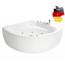 Basera Korfu Eck-Whirlpoolbadewanne 155 x 155 cm (Komplett-Set)
