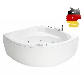 Basera Korfu Eck-Whirlpoolbadewanne 155 x 155 cm (Komplett-Set)