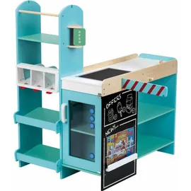 Theo Klein 9391 Supermarkt, Holz (MDF) I Moderner Kaufmannsladen inkl. Kasse, Schranke, Kreidetafel und Zubehör