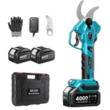 SEESII Akku Astschere 40 mm – Elektrische Gartenschere mit 2 * 4000 mAh Akkus, SK5-Klinge, Bürstenlosem Motor, LCD-Anzeige, Für Obstgärten, Landschaftspflege und Professionelle Gartenarbeiten, CS440