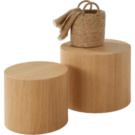 Tectake Danny Braun Eichenoptik 2er Set 50 x 50 x 45 cm