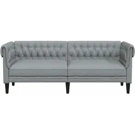 vidaXL Chesterfield-Sofa 3-Sitzer Hellgrau Stoff