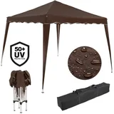 CASARIA Faltpavillon Capri 3 x 3 m inkl. Tasche Dunkelbraun