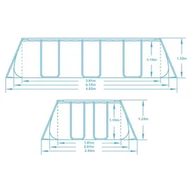 BESTWAY Rahmen-Gartenpool 412 x 201 x 122 cm inkl. Filterpumpe