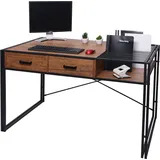 Mendler Schreibtisch HWC-H91, Bürotisch Computertisch, Industrial 76x120x70cm braun - Braun