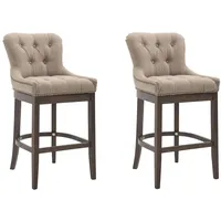 CLP 2er Set Barhocker Lakewood Stoff taupe/antik