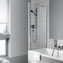 Kermi Raya Seitenwand auf Badewanne RATVD09017VPK 90x175cm, ESG klar, silber hochglanz