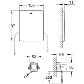 Grohe Funk-Elektronik 38759 Drückerplatte Edelstahl