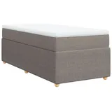 vidaXL Boxspringbett mit Matratze Taupe 100x200 cm Stoff