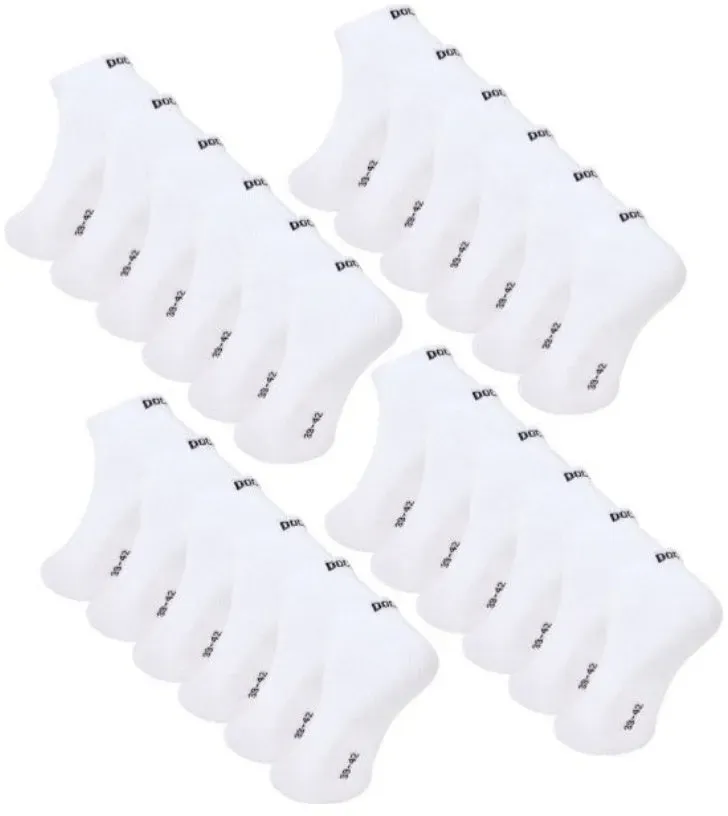6–24 Paar DOCKS Sneaker Socken Baumwolle Atmungsaktive Damen & Herren weiß 35-38 24er Pack