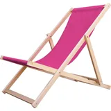 Liegestuhl Strandliege Sonnenliege Gartenliege Holz Liege Holzstrandliege 120kg Rosa - Rosa