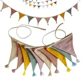 Bomiclss Wimpelkette Outdoor-Wimpelkette, bunt, Stoffgirlande für draußen, Kinderzimmer, Babyzimmer, Bett, Hausbett, Wanddekoration,Deko zum Aufhängen