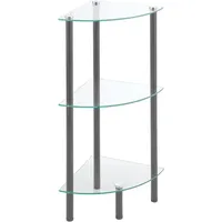 MetroDecor mDesign modernes Glasregal – stilvolles Eckregal Glas 3