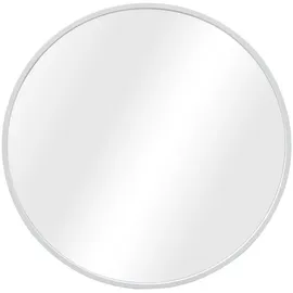 [en.casa] Wandspiegel, Weiß Glas, rund 50x2.8x50 cm Spiegel, Wandspiegel