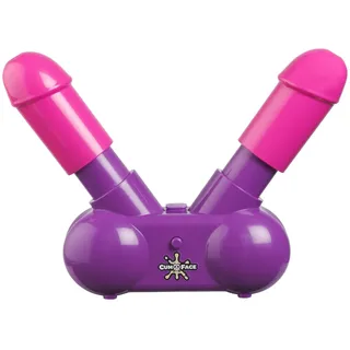 Cum Face Duel Pump Action Penis-Spiel - Lila