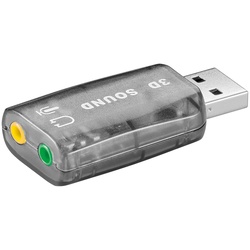 Goobay GOOBAY 95451 USB 2.0 Soundkarte (USB 2.0), Soundkarte, Transparent