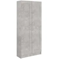 vidaXL Bücherschrank Holzwerkstoff 82,5x30,5x185,5 cm Betongrau 5 Fächer