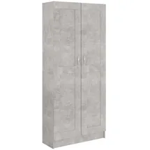 vidaXL Bücherschrank Holzwerkstoff 82,5x30,5x185,5 cm Betongrau 5 Fächer