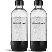 SodaStream Tritan Flaschen 2x1 L – Ersatzflaschen PET mit Schraubgewinde schwarz