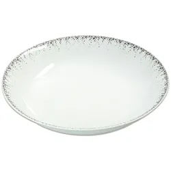 Vertiefte runde Schale Boréalis grau 29 cm - Weiß Rund Porzellan Table Passion