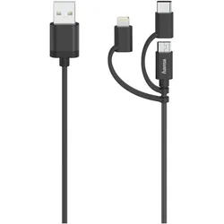 Hama 3in1 Micro-USB-Kabel (0,75m) (Schwarz)