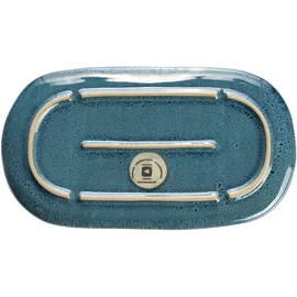 LEONARDO HOME Matera Platte - Große Servierplatte aus Keramik - Eckiger Teller zum Anrichten von Apero, Snacks, Käse etc. - 32x18 cm - Mikrowellengeeignet, spülmaschinenfest - Blau,