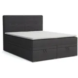 Deine Möbel 24 Boxspringbett DANIEL Boxbett Polsterbett Komplettbett Bett mit einer Matratze H4 (Taschenfederkernmatratzen 7 Zonen H4 Grau Hellgrau Schwarz Anthrazit Beige Samt Velour, 3-St., Taschen-federkernmatratze 7 Zonen H4 PREMIUM Bett), inkl Topper, Bettkasten 120x200 140x200 160x200 180x200 200x200 grau