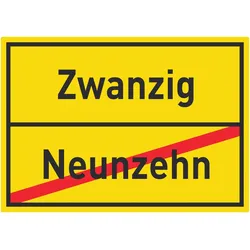 Zwanzig Neunzehn Aufkleber Ortsaufkleber A1 (594x841mm)