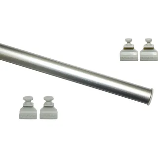 GARDINIA Unterprofil zum Klipsen für Flächenvorhänge, Inklusive Klebestreifen, Aluminium, 60 cm, silber