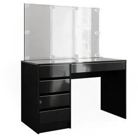 Vicco Schminktisch Sherry Schwarz, 120 cm mit LED Beleuchtung