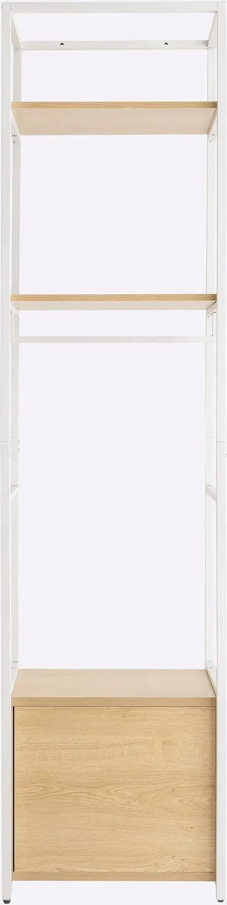 Hochschrank HEINE HOME, weiß, natur, B:50cm H:200cm T:40cm, MDF, Metall, Schränke, Hochschrank