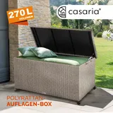 CASARIA Auflagenbox mit Rollen 270L Stauraum UV-beständig Handgriffe Gasdruckfeder Wetterfest 117x53cm Garten Balkon Aufbewahrungsbox