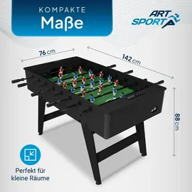 ArtSport Tischkicker ProKick - MDF-Kickertisch mit Torzähler & Anti-Rutsch-Griffen – Schwarz