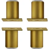 SZLXJMFL Tischbeine Gold, Möbelfüße, 4 Stück Tischfüße, Rund, Höhenverstellbar Höhe: 6-40cm Couchtisch/TV Tisch/Beistelltische/Kommode/Nachttisch Beine Ø38mm Aluminiumlegierung-6cm/2.4"