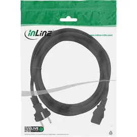 InLine Netzkabel, Schutzkontakt gerade auf Kaltgerätestecker C13, 5m, schwarz
