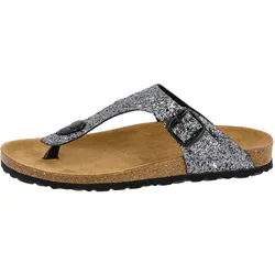 Zehentrenner LICO "Zehenstegpantolette Bioline Glisto", Gr. 36, grau, Synthetik, Schuhe Damenschuh Sommerschuh Zehentrenner, Topseller
