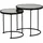 Wohnling Beistelltisch WL5.985, schwarz, aus Metall, rund, 2er Set, verspiegelt
