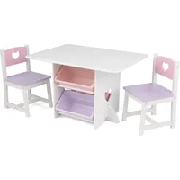 KidKraft Tisch- und Stuhlset Herzchen weiß/rosa