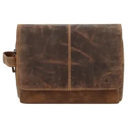 Greenburry Vintage Kulturbeutel Leder 27 cm  braun