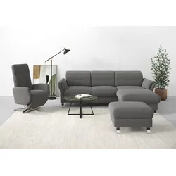 Ecksofa SIT & MORE "Grenoble L-Form mit Federkern", grau, B:251cm H:85cm T:161cm, Sofas, wahlweise mit Bettfunktion, Bettkasten, Arm- und Kopfteilverstellung