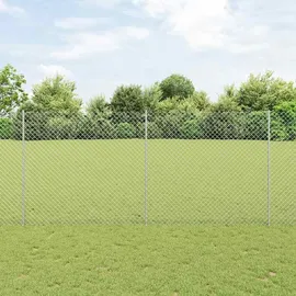 vidaXL Zaun mit Pfosten 1,4 x 10 m Silber/Stahl