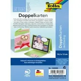 Folia Klappkarten/Doppelkarten für Einladungen, Glückwunsch- oder Grußkarten, 10,5x15cm, maigrün, 5 Karten + Kuverts + Einlagen